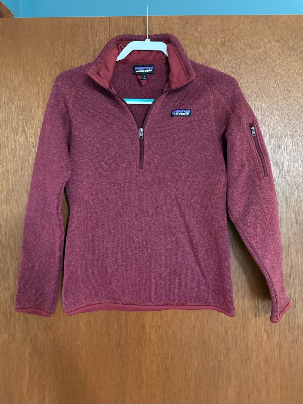 Patagonia Maroon Heather Quarter-Zip Fleece Pullover